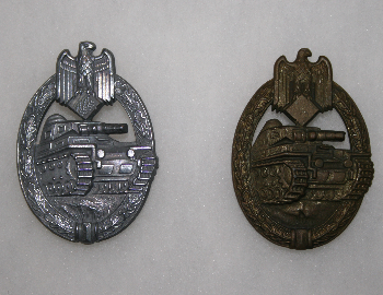 Panzerkampfabzeichen Silber und Bronze – Militaria Panzerkampfabzeichen in Silber und Bronze – Militaria Orden verkaufen im Ankauf von Abzeichen und Sammlungen