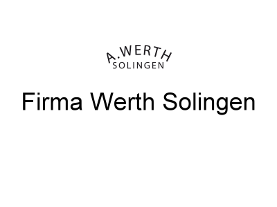 Herstellerlogo A. Werth Solingen Logo der Firma A. Werth Solingen mit Schriftzug.