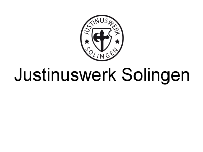 Herstellerlogo Justinuswerk Solingen Logo des Justinuswerks Solingen mit Kreuz-Symbol.